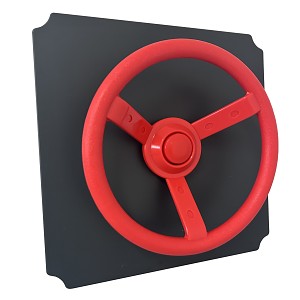 Move and stic plate 40x40cm titanium grey with steering wheel red Move and stic plate 40x40cm titanium grey with steering wheel red
