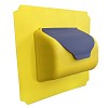 move and stic plate 40x40 cm yellow incl. mailbox yellow with gray lid