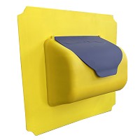 move and stic plate 40x40 cm yellow incl. mailbox yellow with gray lid