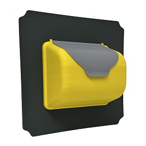 move and stic plate 40x40 cm titanium gray incl. mailbox yellow with gray lid