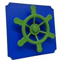 move and stic plate 40x40cm blue with pirate steering wheel apple green 