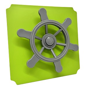move and stic plate 40x40cm apple green with gray pirate steering wheel 