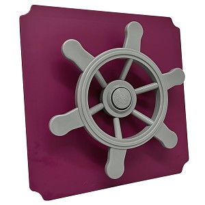 move and stic plate 40x40cm magenta with pirate steering wheel grey