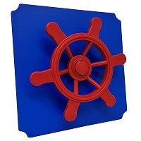 move and stic plate 40x40cm blue with pirate steering wheel red 