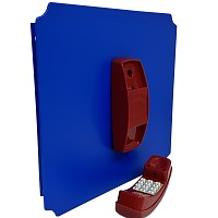 move and stic plate 40x40cm blue with telephone red 