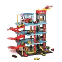 Parking garage with 4 levels, with elevator, petrol station, helipad - incl. 4 cars and helicopter