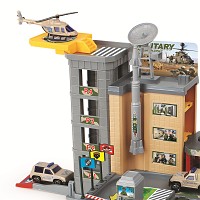 Military station playset with 2 cars and a helicopter 2