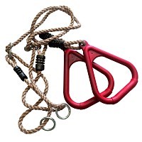 Triangular gymnastic rings with rope, red
