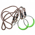 Gymnastic rings with rope metal, green 