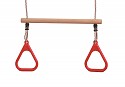 Wooden Trapeze with Plastic Rings Wooden Trapeze with Plastic Rings