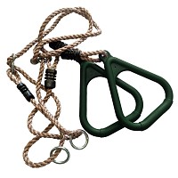 Triangle gymnastic ring with rope, green