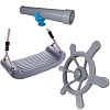 Play tower set pirate steeling wheel big, telescope and swing seat grey/blue