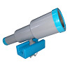 Telescopic telescope, large, gray / turquoise