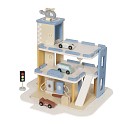 Parking garage with accessories made of wood