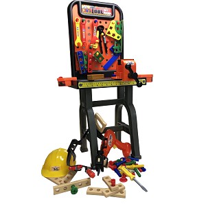 Workbench for children with extensive accessories