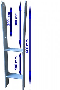  H-Shaped Ground Anchor 600x121x5mm - Set of 2 