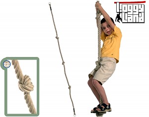 Climbing rope with three knots - knot rope