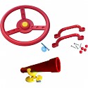 Climbing frame set steering wheel, telescope and handles red