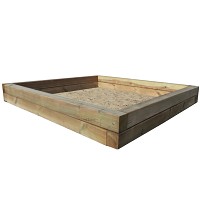 Sandpit made from pressure-impregnated cross-shaped wooden posts 210 x 210 x 22 cm 1