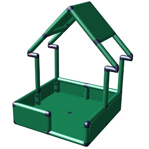 Minka and Fred - BRONCO Green dog kennel