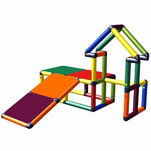 Moveandstic play house and motoric trainer KAI with slide multi colored 