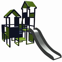 Moveandstic Moritz - play tower with slide titanium grey - apple green  