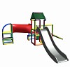 Moveandstic multi playing facility with slide climbing tower and crawling tube 1