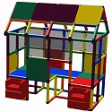 Move and Stic - Playhouse NATALIE Multicolor with telephone and mailbox