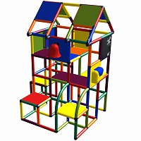 Move and Stic Spiel- und Kletterhaus ELLA Multicolor mit Glocke und Tafel