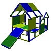 Moveandstic play house toddler construction kit climbing tower with baby slide green