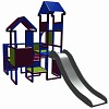 Moveandstic Moritz  - play castle with slide - magenta/ blue/ apple-green