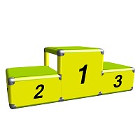 Moveandstic winner's rostrum in apple green/ yellow 