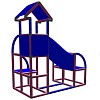 Moveandstic Felix - climbing tower with crawling tube and exit in magenta-blue 1