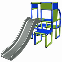 Move and stic climbing tower with slide Tim apple green/ blue