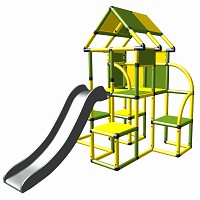 Moveandstic - Lina play tower with slide yellow-apple green