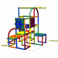 Move and stic climbing tower with telephone and steering wheel Henry multi colored 2