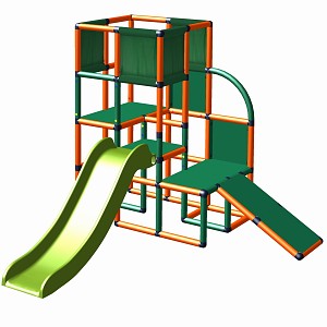 Move and stic climbing tower with slide Samuel green/ orange