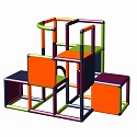 Moveandstic-construction kit Profi apple-green - titanium-grey - orange - magenta