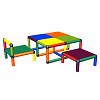 Moveandstic toddler-seating group Vanny, table, chair, stool - multi-colored 