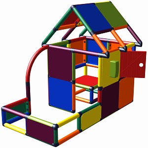 Move and Stic - Playhouse JONA with front garden and telephone Multicolor