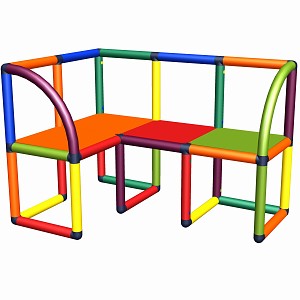Seating bench and seating corner Mandy multi colored 