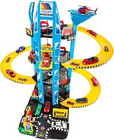 Molto parking garage with 4 play levels and 4 cars and a helicopter 1
