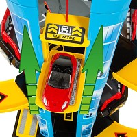 Molto parking garage with 4 play levels and 4 cars and a helicopter 3
