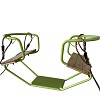 Double swing metal double seat swing face to face apple green