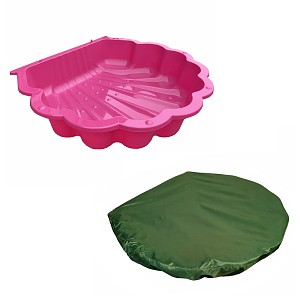 Sand & and water shell PINK incl. sandpit cover