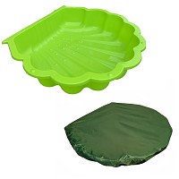 Sand & and water shell APPLE GREEN incl. sandpit cover