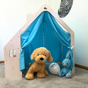 Children's tent play tent for children with blue fabric roof