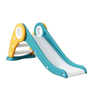 Toddler slide for children's room and garden - children's slide foldable green yellow white 