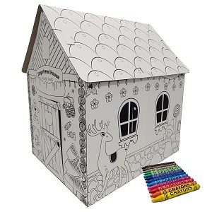 Painting house gingerbread cardboard house playhouse to paint